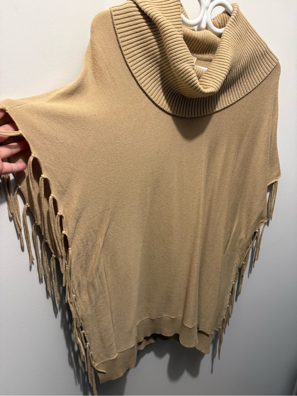 Michael Kors Camel Ribbed Cowl Neck Sweater